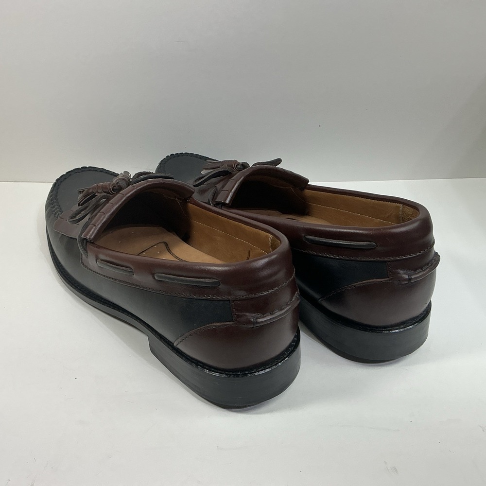 Johnston & Murphy Black Brown Leather Tassel Loafers Mens Sz 11 M Dress Shoes - Picture 3 of 9